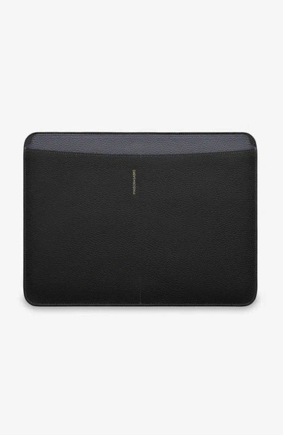 Maison De Sabre Leather Laptop Sleeve In Black Caviar