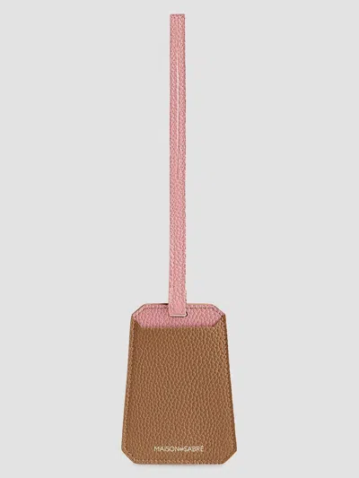 Maison De Sabre Leather Luggage Tag In Brown