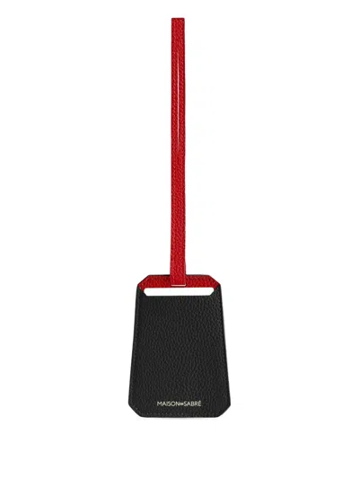 Maison De Sabre Leather Luggage Tag In Black