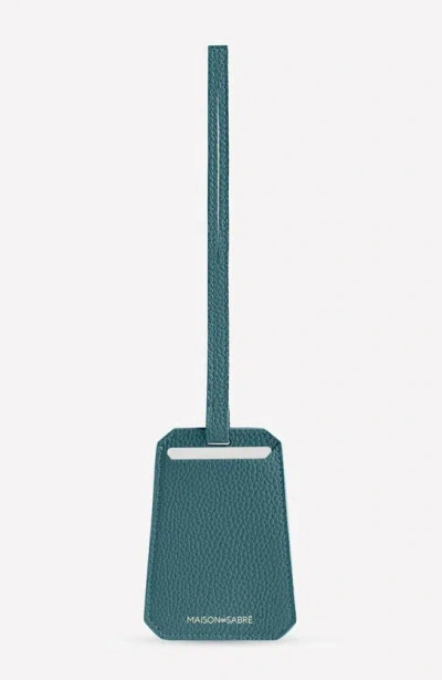 Maison De Sabre Leather Luggage Tag In Bondi Blue