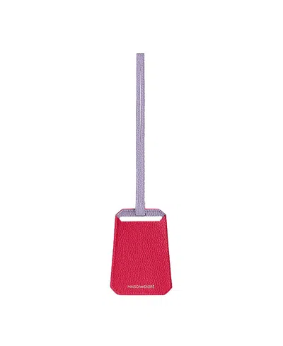 Maison De Sabre Leather Luggage Tag In Fuchsia Lavender