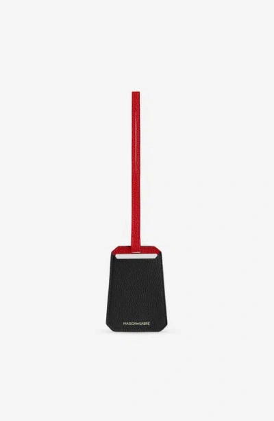 Maison De Sabre Maison De Sabré Leather Luggage Tag In Rouge Noir