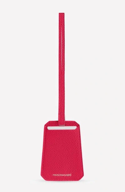 Maison De Sabre Leather Luggage Tag In Shibuya Fuchsia