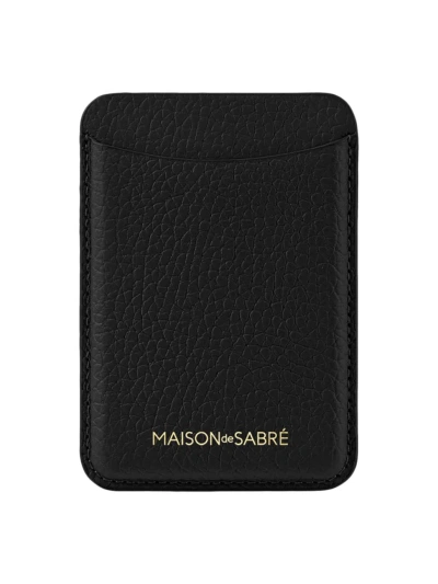 Maison De Sabre Leather Magsafe Wallet In Black Caviar