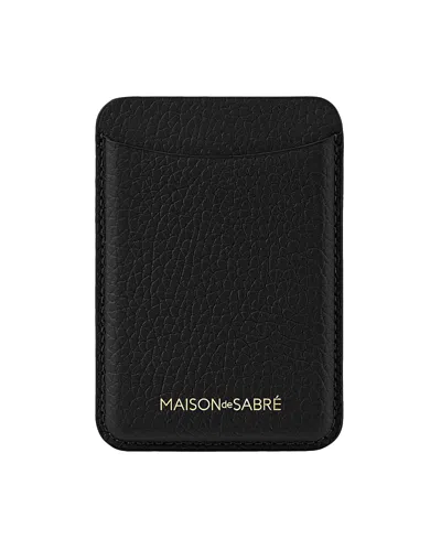 Maison De Sabre Leather Magsafe Wallet In Black Caviar