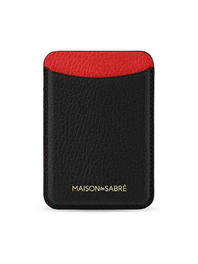 Maison De Sabre Leather Magsafe Wallet In Burgundy