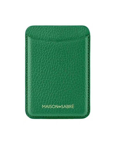 Maison De Sabre Leather Magsafe Wallet In Emerald Green