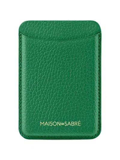 Maison De Sabre Leather Magsafe Wallet In Green