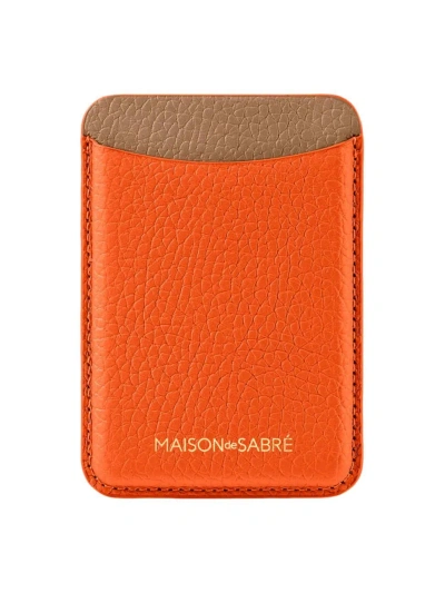 Maison De Sabre Leather Magsafe Wallet In Manhattan Sandstone