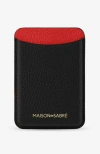 Maison De Sabre Leather Magsafe Wallet In Pomegranate Caviar