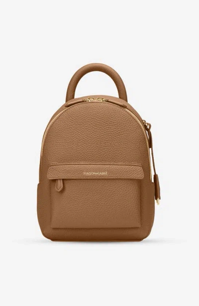 Maison De Sabre Leather Mini Backpack In Sandstone Brown
