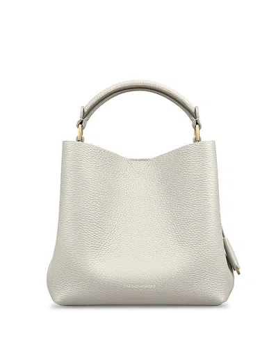 Maison De Sabre Leather Mini Leather Bucket Bag In White