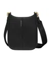 Maison De Sabre Leather Mini Saddle Bag In Black Caviar