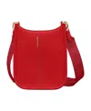 Maison De Sabre Leather Mini Saddle Bag In Pomegranate Red