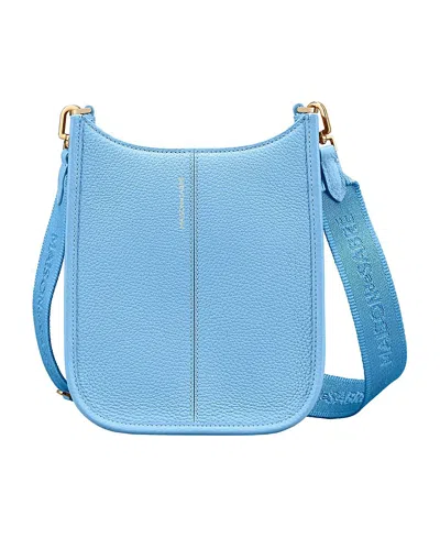 Maison De Sabre Leather Mini Saddle Bag In Sky Blue