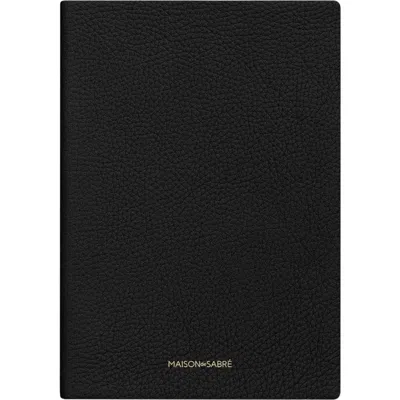 Maison De Sabre Maison De Sabré Leather Notebook In Black Caviar