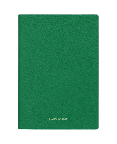Maison De Sabre Leather Notebook In Emerald Green