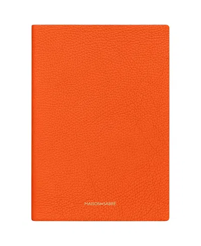 Maison De Sabre Leather Notebook In Manhattan Orange