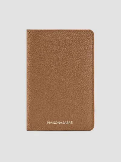 Maison De Sabre Full-grain Leather Passport Holder In Brown