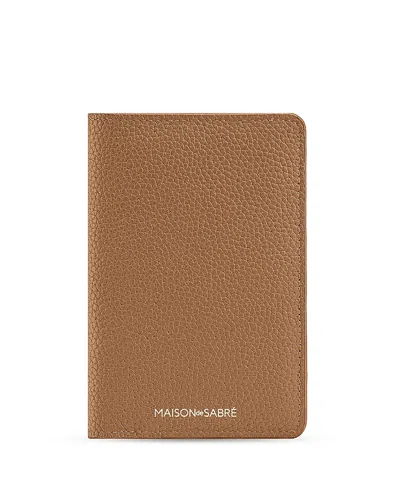 Maison De Sabre Leather Passport Holder In Brown