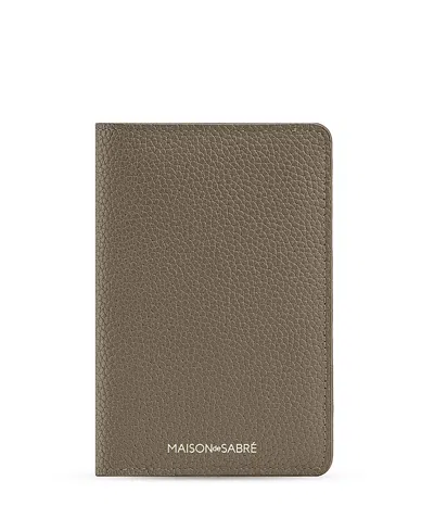 Maison De Sabre Leather Passport Holder In Brown