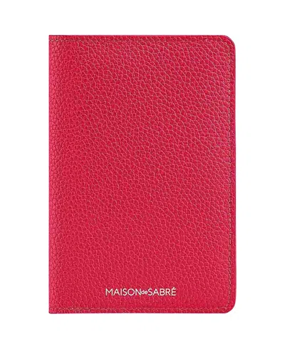 Maison De Sabre Leather Passport Holder In Shibuya Fuchsia