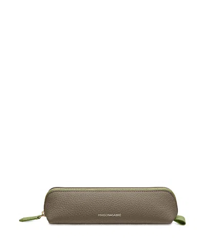 Maison De Sabre Leather Pencil Case In Green