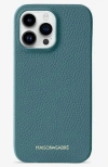 Maison De Sabre Leather Phone Case In Bondi Blue