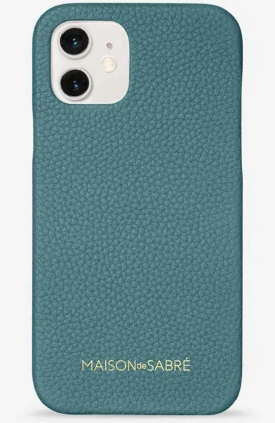 Maison De Sabre Leather Phone Case (iphone 12) In Bondi Blue