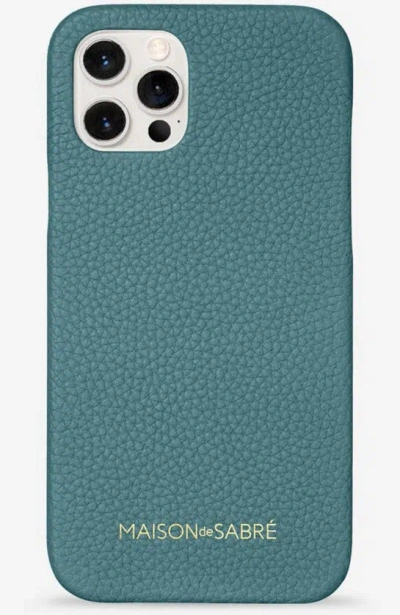 Maison De Sabre Leather Phone Case (iphone 12 Pro Max) In Bondi Blue