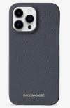 Maison De Sabre Leather Phone Case In Graphite Grey