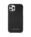 Maison De Sabre Leather Phone Case (iphone 12 Pro) In Black Caviar