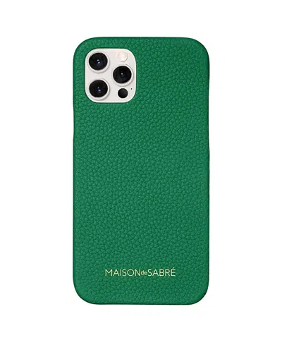 Maison De Sabre Leather Phone Case (iphone 12 Pro) In Emerald Green