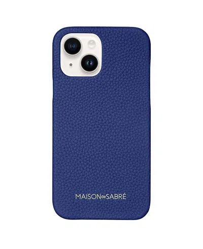 Maison De Sabre Leather Phone Case (iphone 14) In Lapis Blue