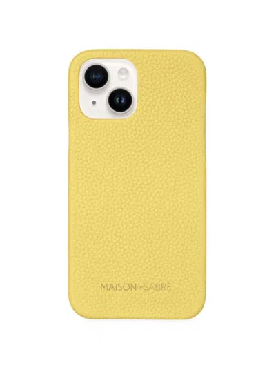 Maison De Sabre Leather Phone Case (iphone 14 Plus) In Yellow
