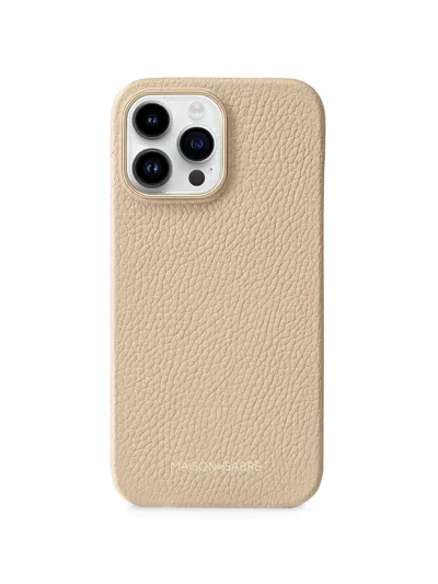 Maison De Sabre Leather Phone Case (iphone 14 Pro) In Gold