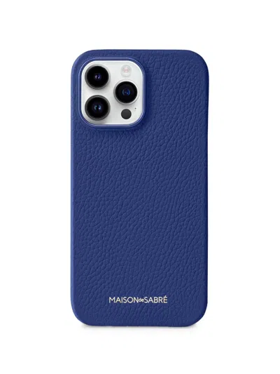 Maison De Sabre Leather Phone Case (iphone 14 Pro) In Gray