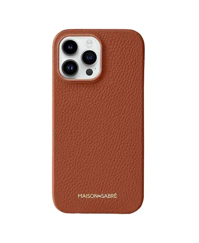 Maison De Sabre Leather Phone Case (iphone 14 Pro Max) In Brown