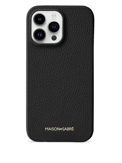 Maison De Sabre Leather Phone Case (iphone 15) In Black