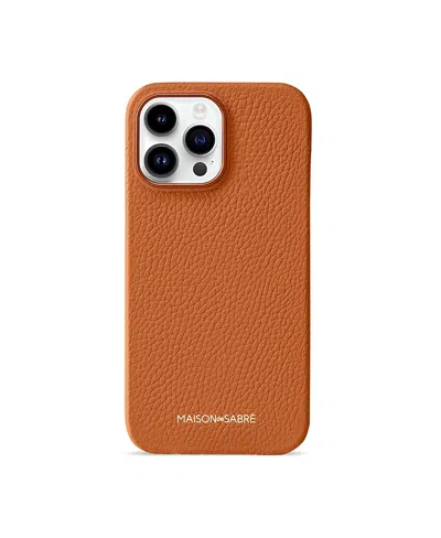 Maison De Sabre Leather Phone Case (iphone 15 Pro) In Brown