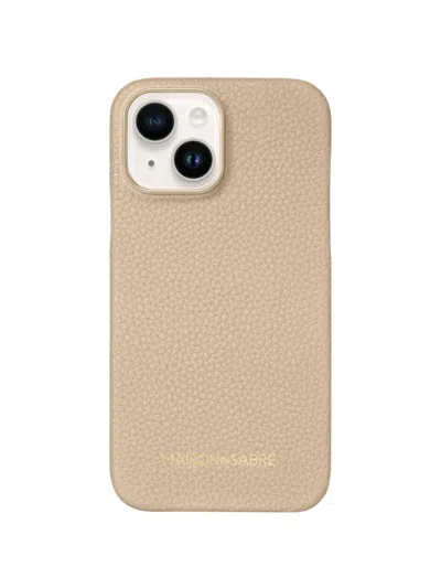 Maison De Sabre Leather Phone Case (iphone 15) In Saharan Beige