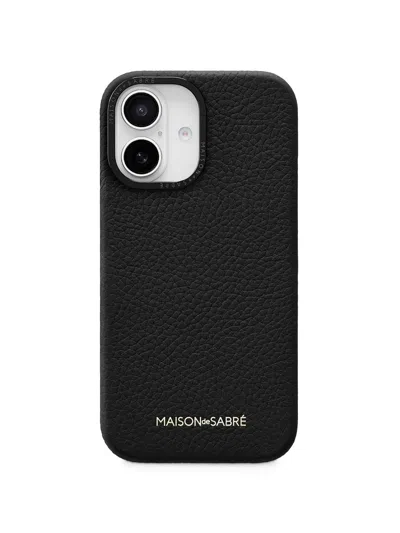 Maison De Sabre Leather Phone Case (iphone 16) In Black