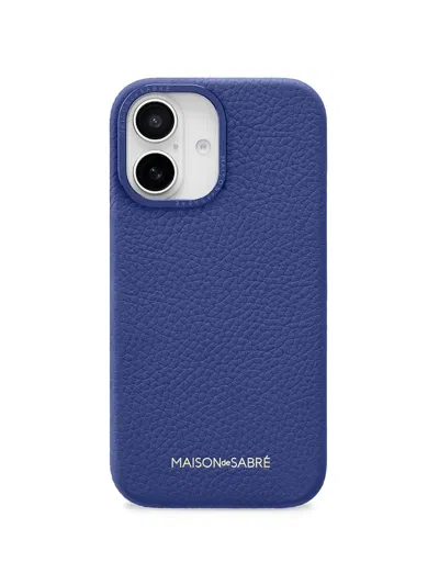Maison De Sabre Leather Phone Case (iphone 16) In Blue