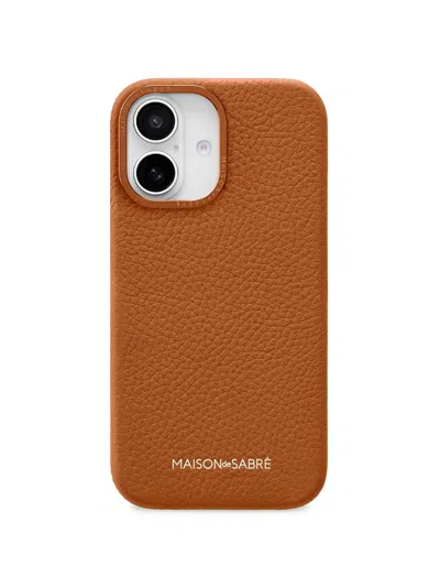 Maison De Sabre Iphone 16 Leather Phone Case In Brown