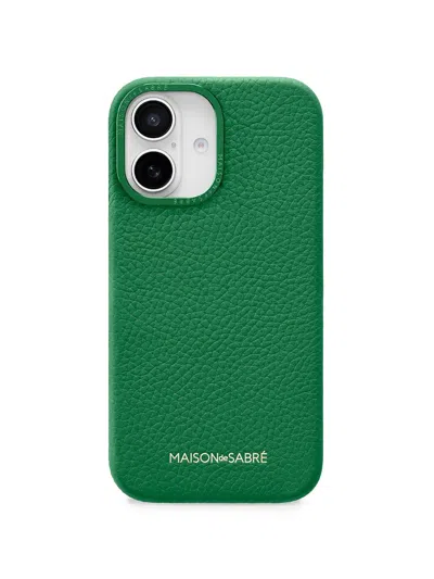 Maison De Sabre Leather Phone Case (iphone 16) In Green