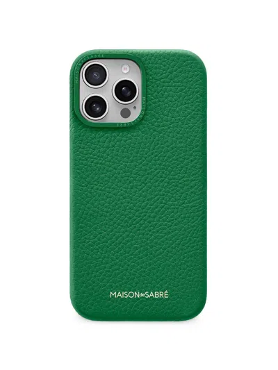 Maison De Sabre Leather Phone Case (iphone 16 Pro) In Green