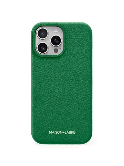 Maison De Sabre Camera Rings Leather Phone Case In Green
