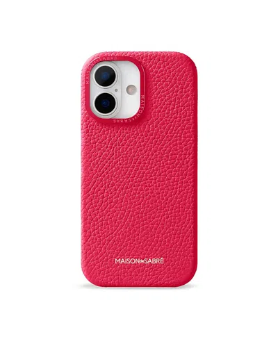 Maison De Sabre Leather Phone Case (iphone 17) In Pink