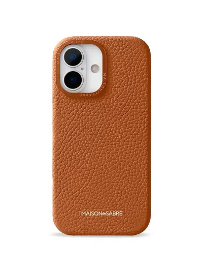 Maison De Sabre Leather Phone Case (iphone 17) In Brown