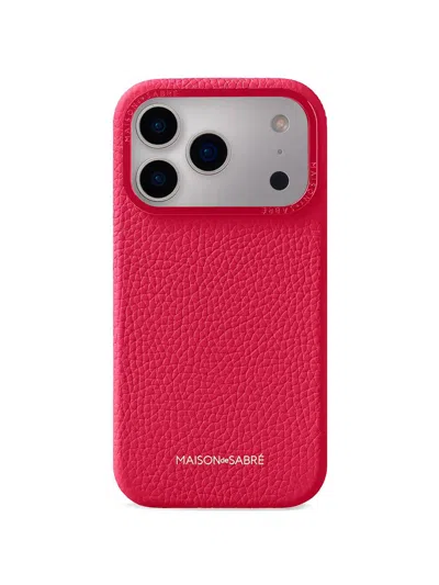 Maison De Sabre Leather Phone Case (iphone 17 Pro) In Pink